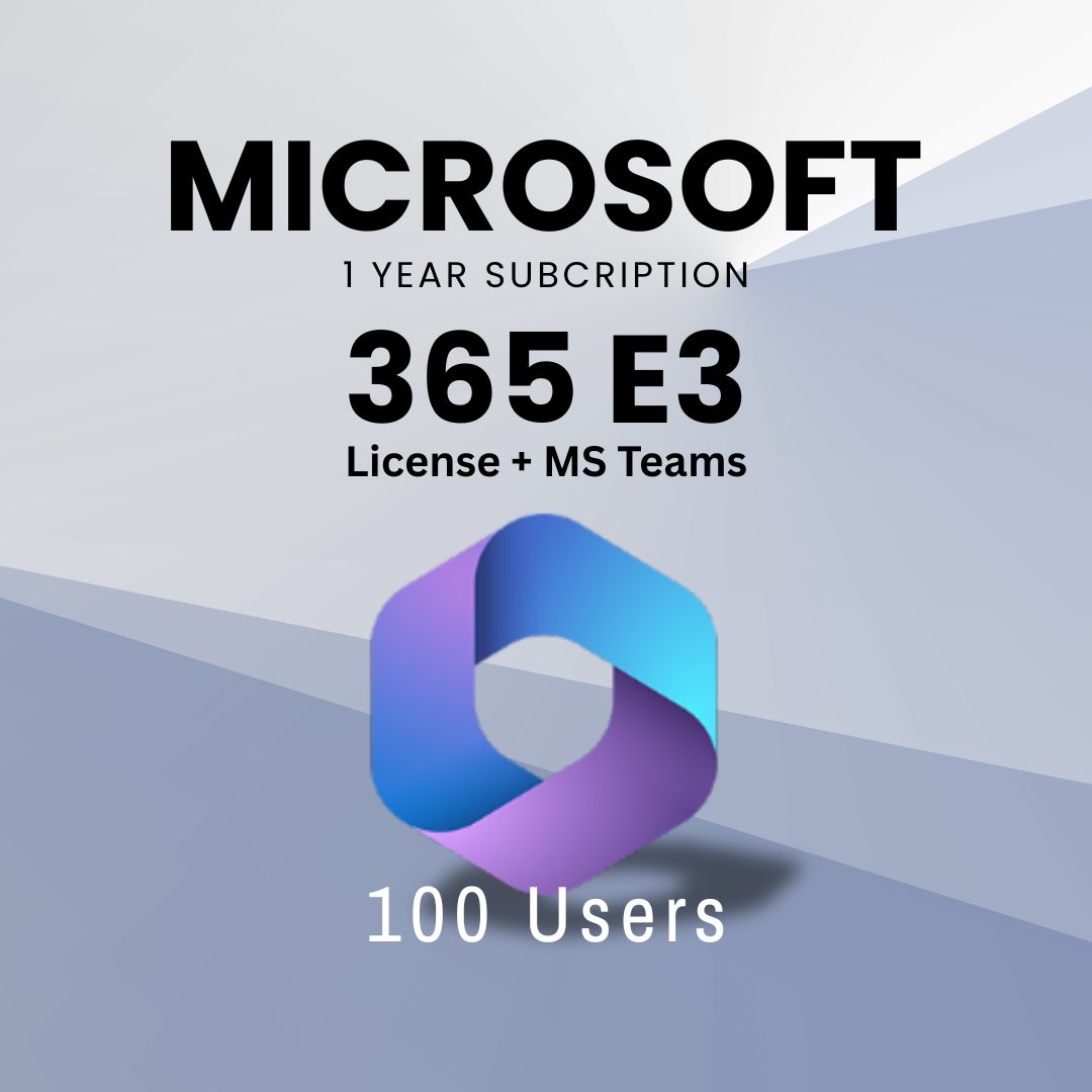 Microsoft 365 E3 100 Users Valid 01 Year